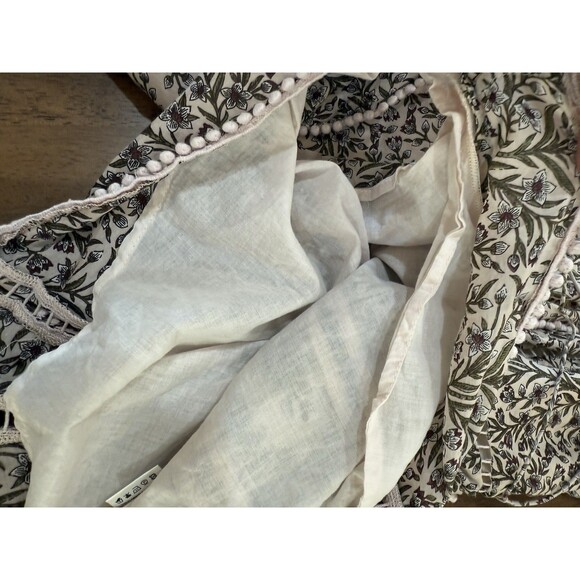 Zimmermann Henna Frippery Floral Pom Trim Halter Playsuit Taupe Silk Cotton Sz 2 - Picture 8 of 11